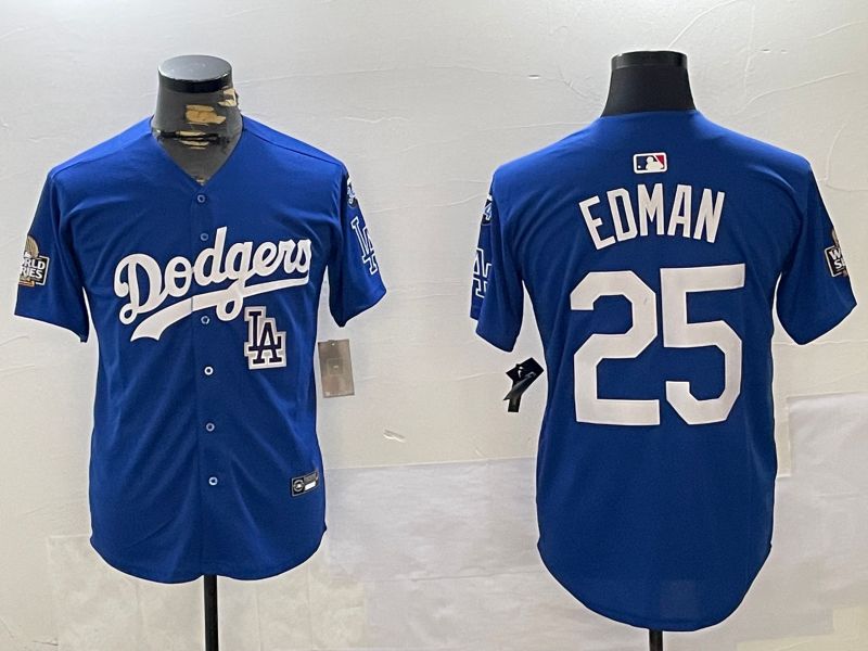 Men Los Angeles Dodgers 25 Edman Blue Game 2024 Nike MLB Jersey style 11204